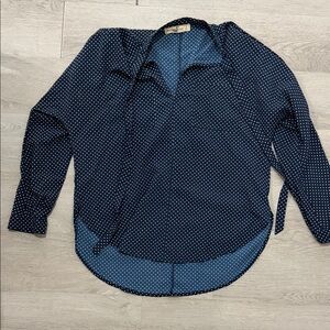 Abercrombie & Fitch Navy Polka Dot Blouse